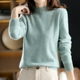 thumbnail image 4 of LEKDFST Womens Oversized Turtleneck Sweaters Fall Batwing Sleeve Tunic Pullover Sweater Long Sleeve Neck Knit Tops Green M, 4 of 6