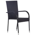 thumbnail image 2 of Bowery Hill Contemporary Powder-Coated Garden Dining Set in Black, 2 of 17