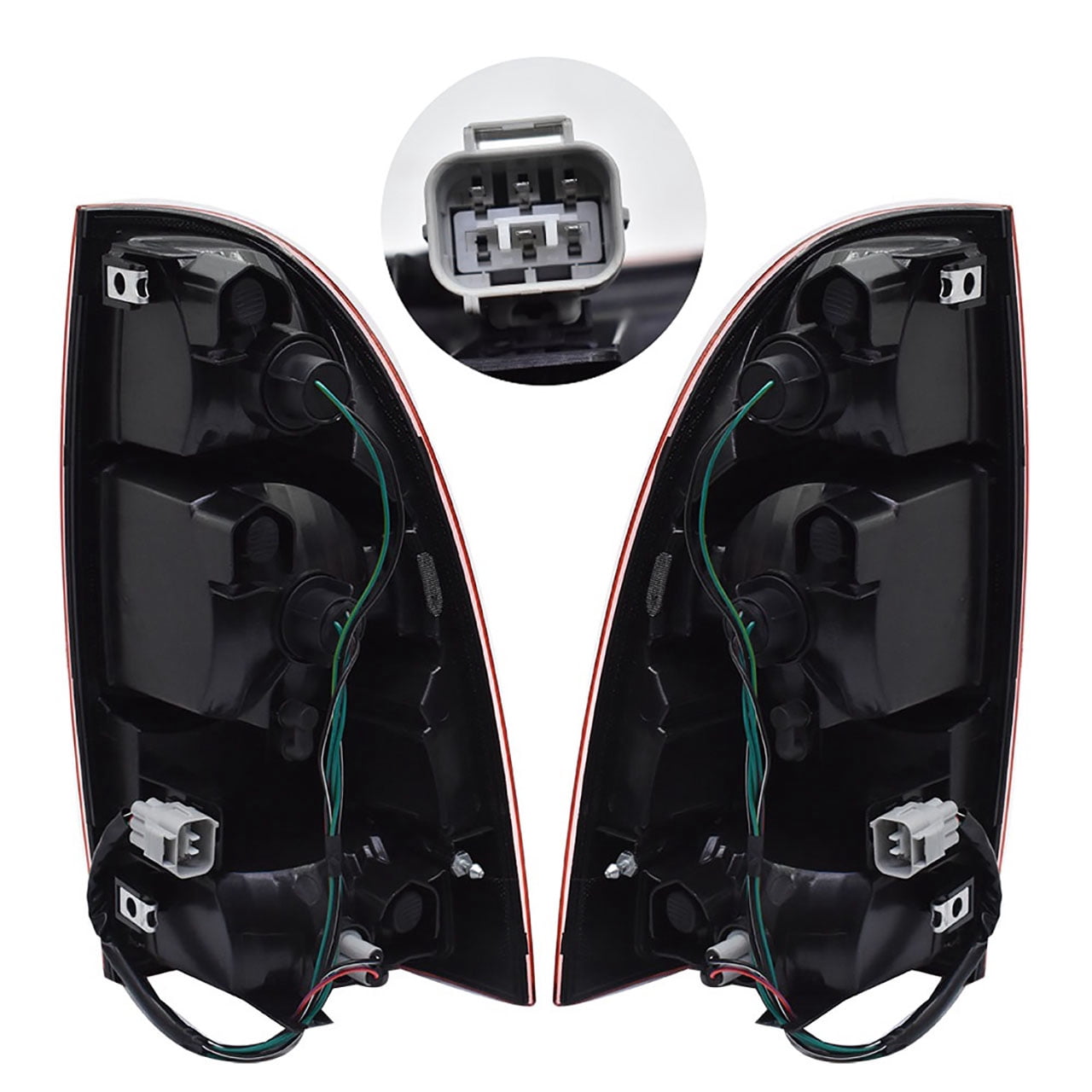 Labwork 2pcs Red Rear Tail Light Lamp Housing Assembly Fit for Toyota Tacoma 2005 2006 2007 2008 2009 2010 2012 2013 2014 2015, Rear Left & Right