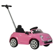 Best Ride On Cars 2-in-1 Fiat Model Baby Toddler Toy Push Car Stroller, Pink