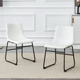 thumbnail image 5 of Set of 4 Classic White PU Leather Chairs, A stylish seat perfect for modern minimalist and industrial style environments, with dimensions of 17.7*20.8*37 inches., 5 of 9