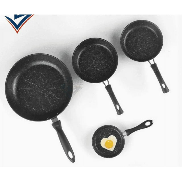 Sartén de piedra Maifan para huevos y filetes, tamaño pequeño, para cocinar huevos rápidamente en cocinas de inducción, para familias individuales y pequeñas.