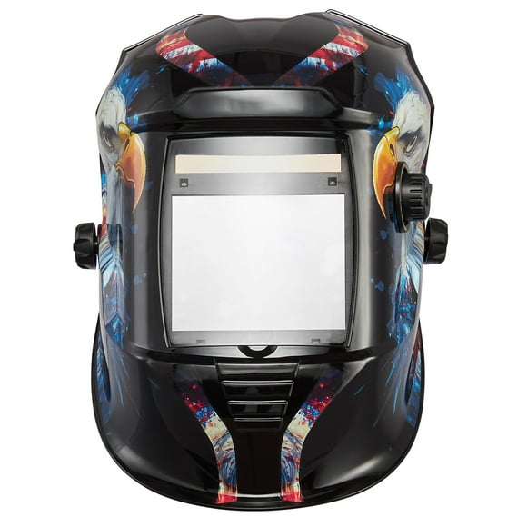 KFFKFF Welding Helmet Auto Darkening, 3.94" x 3.15" True Color Welding Hood, 1/1/1/1 Solar-Powered Welder Mask 4 Arc Sensors, Wide Shade 4/5-9/9-13