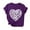 Purple, variant on Charella Short Sleeve Shirts for Women Valentines Day Gifts Crewneck T-shirt 2025 Trendy Tops,Yellow,XL
