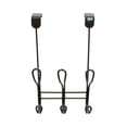 thumbnail image 3 of FantasHome Over the Door Hook Rail, Twist Design with 3 Double Hooks - Black, 3 of 5