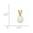 thumbnail image 2 of 14k 5-6mm Round White Freshwater Cultured Pearl Diamond Pendant in 14k Yellow Gold, 2 of 2