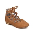 thumbnail image 1 of New Girl Little Angel Ashley-911D Nubuck Lace Up Ballet Flat, 1 of 5