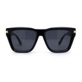 thumbnail image 1 of Womens Mod Square Large Cat Eye Beveled Plastic Sunglasses All Black, 1 of 4