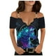 thumbnail image 1 of Blusa túnica de manga corta con cuello en V suelta con estampado floral roto para mujer Fridja hj3750, 1 of 6