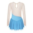 thumbnail image 5 of YONGHS Kids Girls Ice Figure Skating Dress Mesh Long Sleeves Tutu Skirted Leotard, 5 of 7