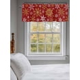thumbnail image 3 of Winter Yellow Snowflake Valances for Windows Christmas White Snowflake Red Rod Pocket Curtains Valance Short Window Treatment Drapes for Living Room, Bedroom Bathroom 56"&nbsp;W x 16" L, 3 of 5