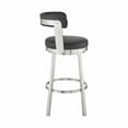 thumbnail image 4 of Bryant 30" Bar Height Swivel Bar Stool in Brushed Stainless Steel Finish and Gray Faux Leather, 4 of 11
