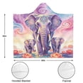 thumbnail image 3 of Starry Sky Elephant Wearable Blanket Hoodies for Women Men Adults Elephant Lovers Cozy Plush Colorful Elephants Hooded Blankets for Bedding Travel Decor Birthday Gifts 50×60 Inch, 3 of 5