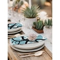 thumbnail image 5 of Aqua Geometric Cloth Napkins Set of 8 Reusable Dinner Napkins, Modern Black White Striped Abstract Lines Cocktail Napkin Washable Table Napkins for Wedding/Holiday Party/Baby Shower 20"x20", 5 of 7