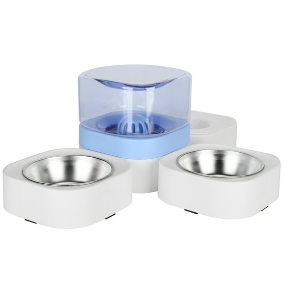 Automatic Pet Feeder, Automatic Pet Feeder, 1.8L Water Fountain For Pet Feeder Pet Supply Cat Drinking Fountain With Double Bowl Blue