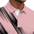 thumbnail image 4 of Dolkfu Refreshing Shirts&nbsp;for Men Short Sleeve Pink Button Collared Tops Modern Minimalist Patchwork Polos Pink,Xxxxxl, 4 of 5