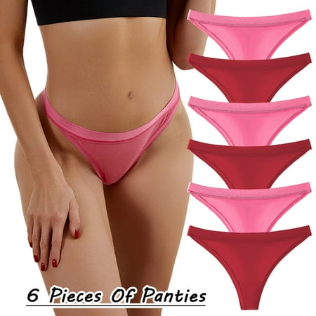 Pavied Underwear Women Pack Cotton Underwear Patchwork Color Underwear Panties Bikini Solid Womens Briefs Knickers Cotton Panties Plus Size Underwear Cheeky Underwear D M