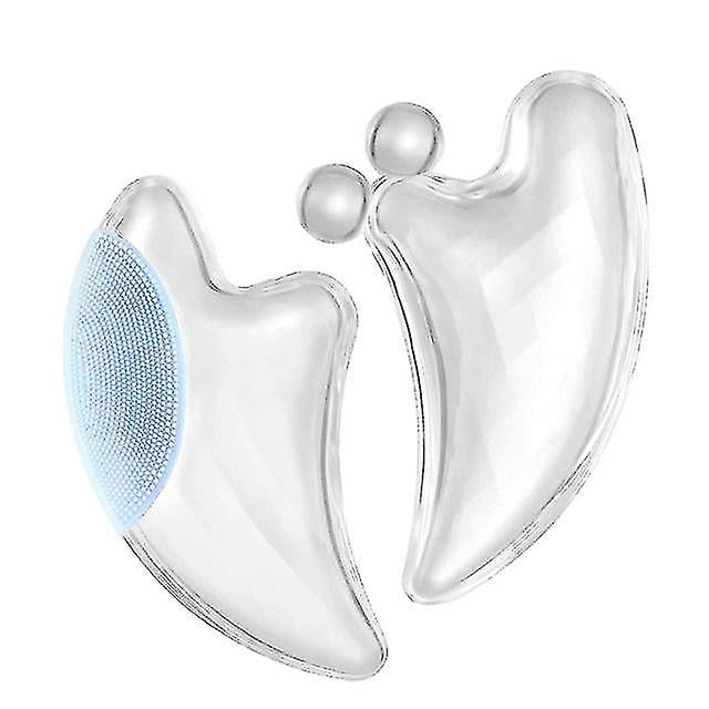 Juego de 2 rodillos faciales de cristal LIUXGMXG Gua Sha herramientas de belleza y salud