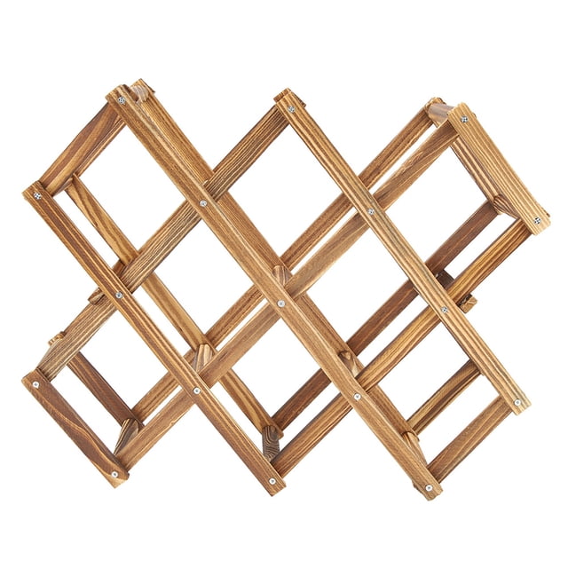 Estante organizador de vino de madera plegable con capacidad para 10 botellas