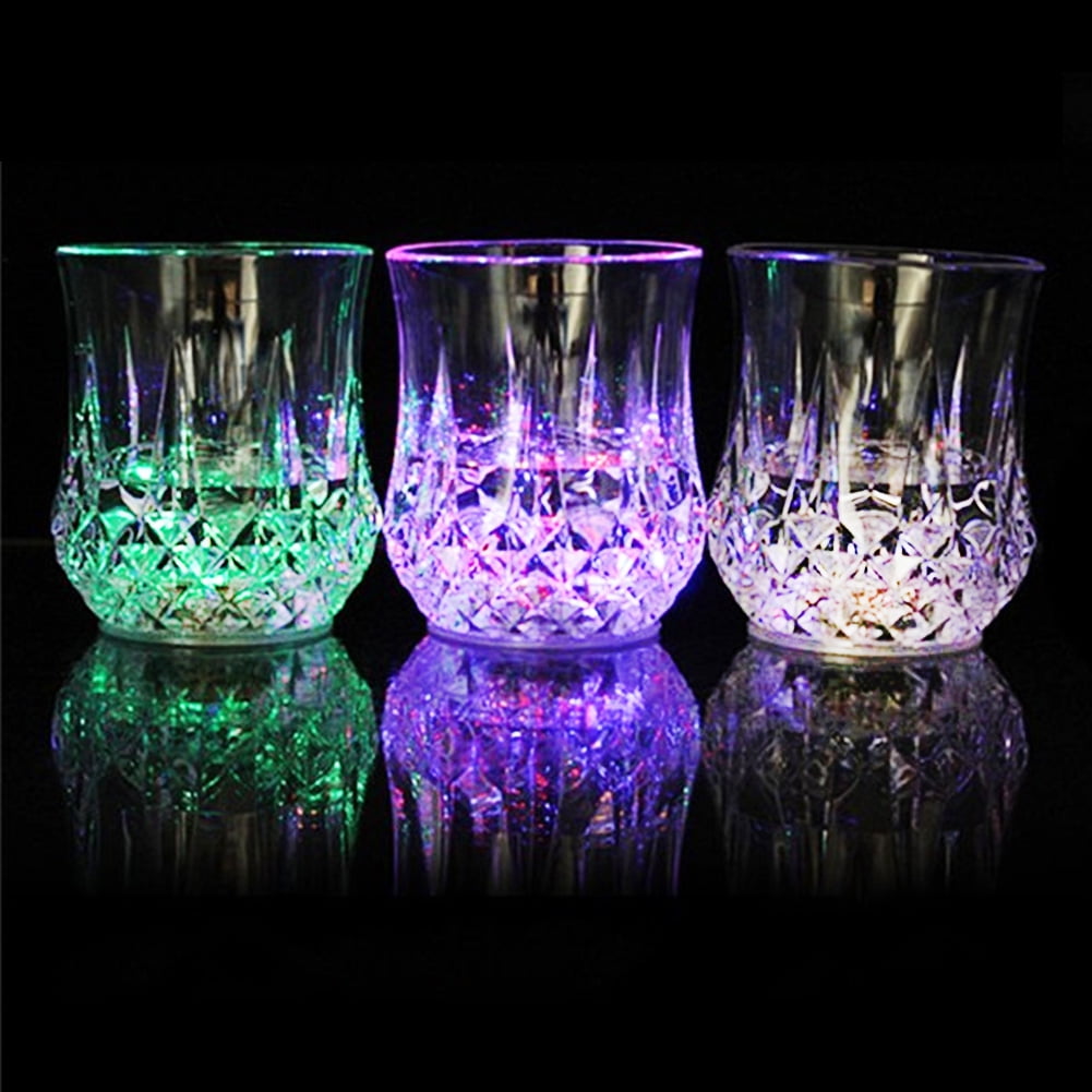 Inductive Colorful LED Wine Whisky Cup Flash Light Beer Drink Glass Bar Party 