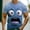 Blue, variant on EliteGoogv Mens T Shirt Funny Expression Graphic Short Sleeve Tee For Men Breathable Casual Top With Cute Cartoon Face Summer Shirt Light Blue L