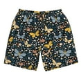 thumbnail image 3 of Uemuo Flowers Butterfly Pattern Men's Swim Trunks Hawaiian Beach Bathing Suit Swimsuits Beach Quick-Dry Shorts with Pockets-, 3 of 9