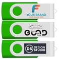 thumbnail image 2 of [25 piezas] Unidad flash USB con logotipo personalizado, 512 MB, paquete de 25 JBOS, verde, 2 of 6
