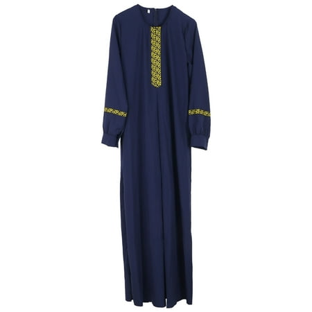 

Aellinatey Ethnic Style Women Robe Plus Size Muslim-Clothing Zip Muslim-Thobe Dresses