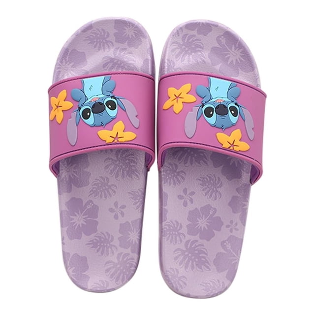 Sandalias Stitch Para Mujer Talla 23 Color Lila Estilo Slip-On