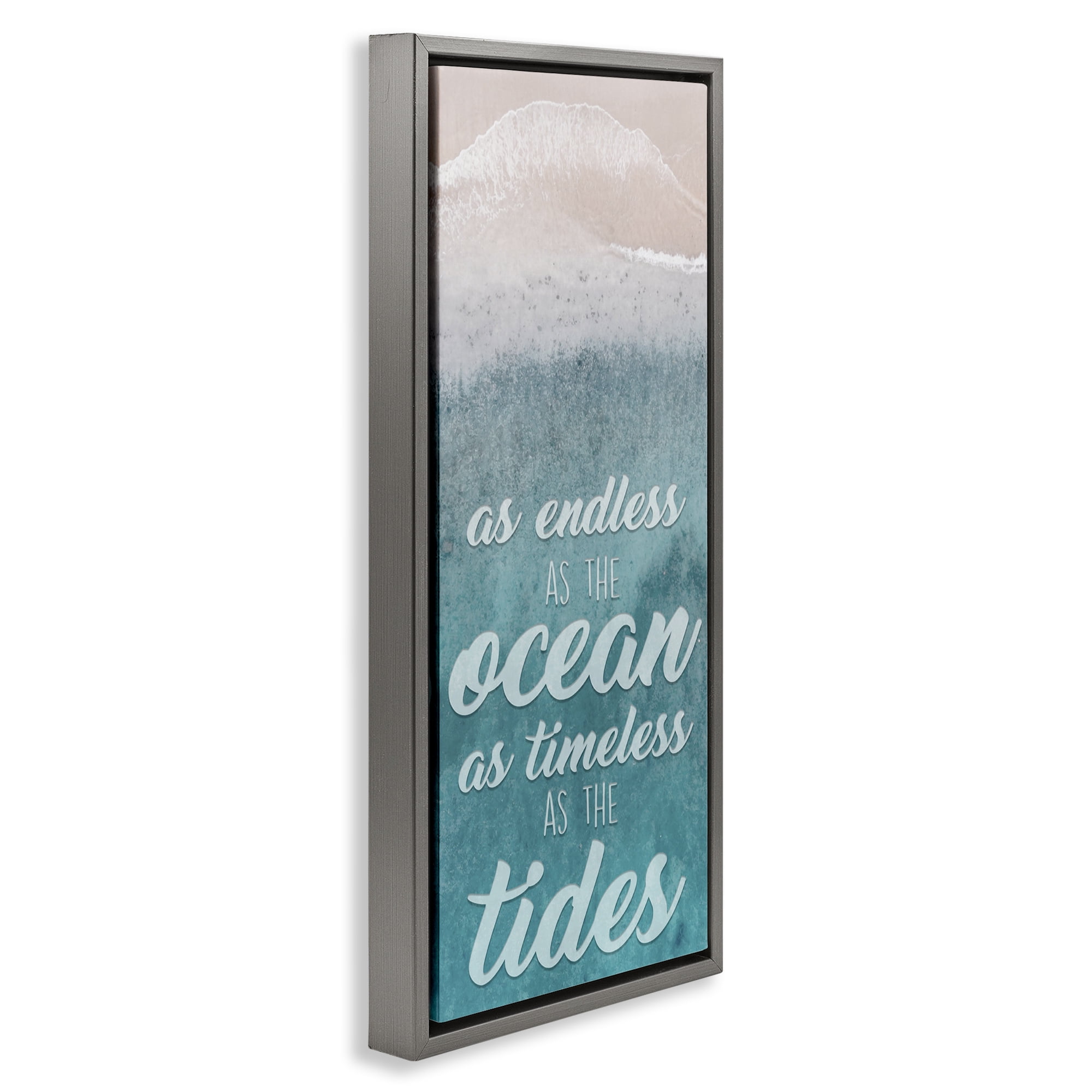 Stupell Industries Endless Ocean Timeless Tides Gray Framed Floater Canvas Wall Art, design by Marcus Prime