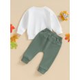 thumbnail image 5 of Toddler Baby Boy Thanksgiving Outfits 6M 12M 18M 24M 3Y Letter Print Long Sleeve Sweatshirt and Elastic Pants Fall Clothes, 5 of 10