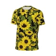 thumbnail image 6 of Wukai Sunflowers In Vintage Print Men's Short-Sleeved Mesh T-Shirt,Quick-Dry Short Sleeve Workout T-Shirt-, 6 of 8