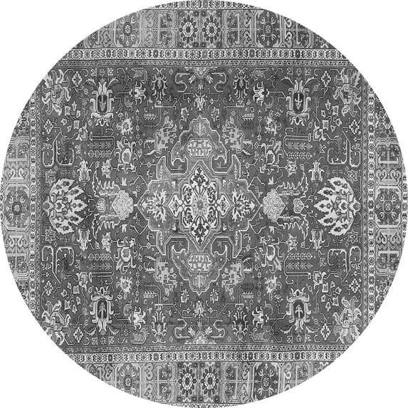 Ahgly Company Indoor Round Persian Gray Traditional Area Rugs, 4' Round