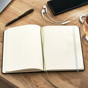 Pen+Gear Black Fabric Cover Journal,240 Ruled Pages,with Elastic Band