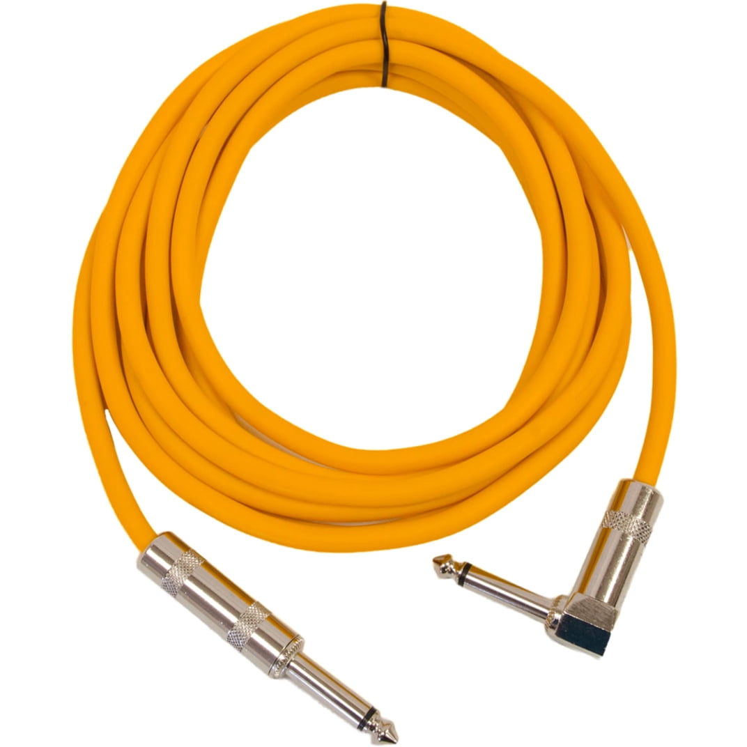 Seismic Audio Right Angle to Straight Guitar Cable 10' (4 Pack)