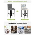 thumbnail image 3 of Blue Palm Tree Bar Stool Covers Set of 2, Coastal Summer Wooden Stretch Washable Bar Chair Covers with Backs, Removable Pub Counter Height Chair Cover for Kitchen Dining Room Cafe, 3 of 7