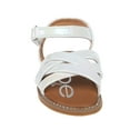thumbnail image 2 of bebe Girl's Simple and Comfy Flat Sandals with Braided Straps - Flat Sandals for Toddler, White, 7, 2 of 8