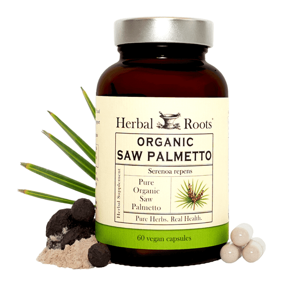 Herbal Roots Organic Saw Palmetto, 1,000mg, Supports Prostate and Urinary Health