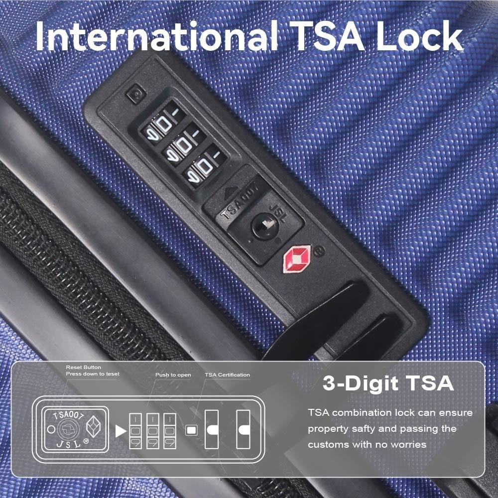 3Pcs 20''24''28'' Lightweight Luggage Sets, Hardshell Durable Suitcase Sets, 360-Degree Spinner Trunks with TSA Lock