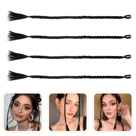 ELAYARD 4Pcs Clip in Hair Extensions for Women Show Personality with Braided Look