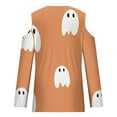 thumbnail image 3 of WREESH Halloween Long Sleeve Tops Women's Fashion Halloween Prints T-Shirt Long Sleeves Blouse Casual Tops Orange, 3 of 5