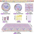 thumbnail image 2 of Butterfly Birthday Decorations - 166 Pcs Purple Butterfly Party Decorations Butterfly Plates, Napkins, Cups, Tablecloth and Straws for Butterfly Birthday Party Supplies, Serve 20, 2 of 7