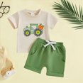 thumbnail image 2 of HCNTES Infant Baby Boy 4th of July Outfit 6 12 18 24 Months 2T 3T 4T USA Car Print Short Sleeve Top And Waist Shorts Boys Patriotic Outfit Set, 2 of 5