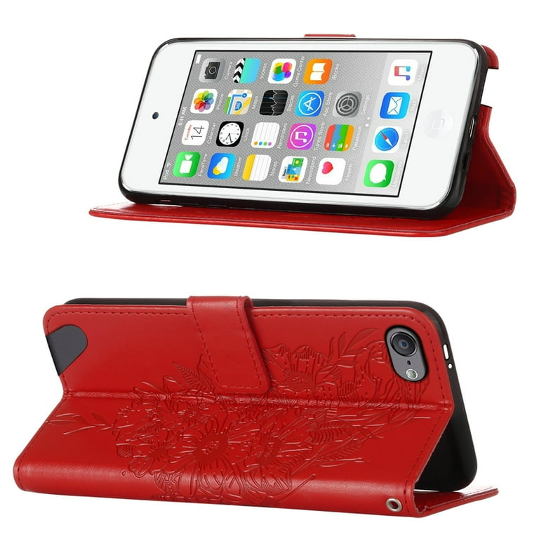 iPod Touch 7 Case,iPod Touch 6 Case, Embossed Butterfly PU