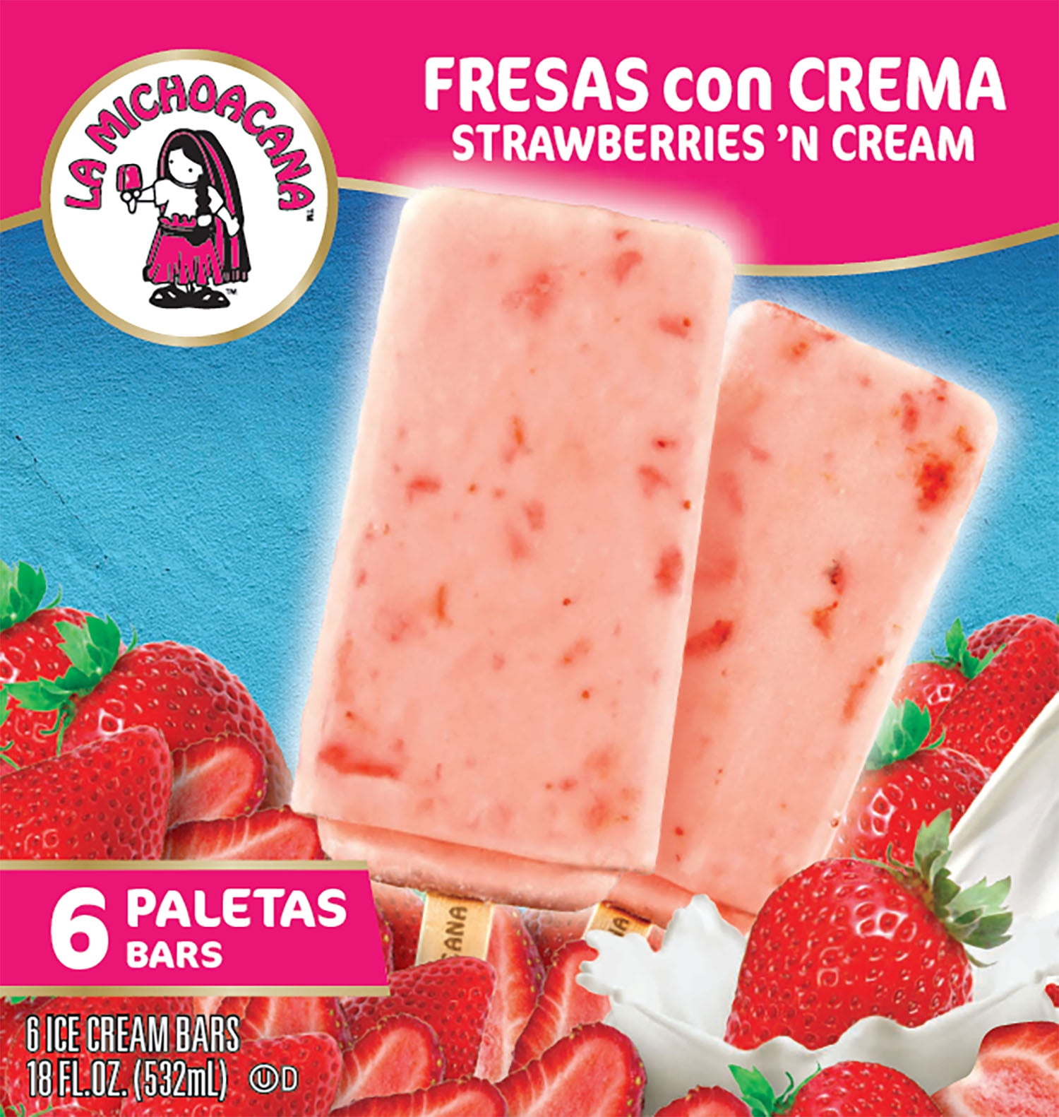 La Michoacana Strawberries & Cream Paletas, 6 Ct