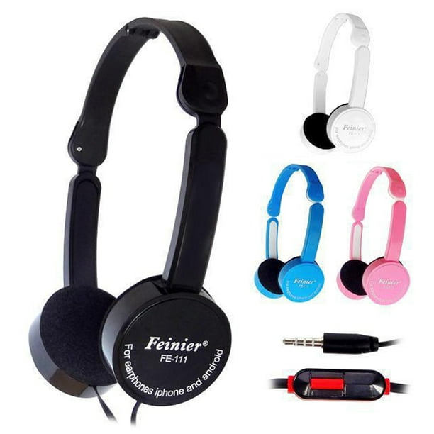 Twowood auricular Auriculares de auriculares con exceso de oreja plegables retráctiles con micrófono estéreo de micrófono para niños