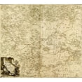 thumbnail image 2 of Vintage Maps 13x12 Black Ornate Wood Framed with Double Matting Museum Art Print Titled - Moscow Region Russia 1745, 2 of 4