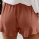 thumbnail image 4 of Pantalones Cortos para Mujer Cintura Alta Sueltos Elásticos de Color Sólido con Dobladillo con Volantes Y Bolsillo Lateral para el Hogar Correr Vacaciones en la Playa ANGGREK Otros, 4 of 6