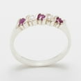 thumbnail image 2 of LBG British Made 14k White Gold Natural Ruby & Cultured Pearl Womens Eternity Ring - 33 size options - Sizes 4 to 12 Available, 2 of 6