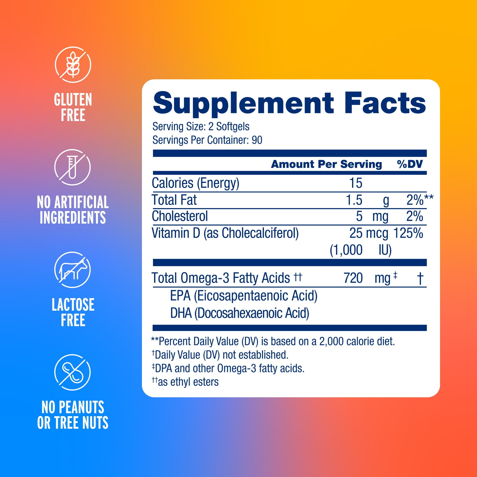 OceanBlue Essentials Omega Minis 180 Ct Fish Oil with Vitamin D3 for Heart, Immune & Cognitive Support, Orange Flavor, Burpless, Gluten & Lactose-Free
